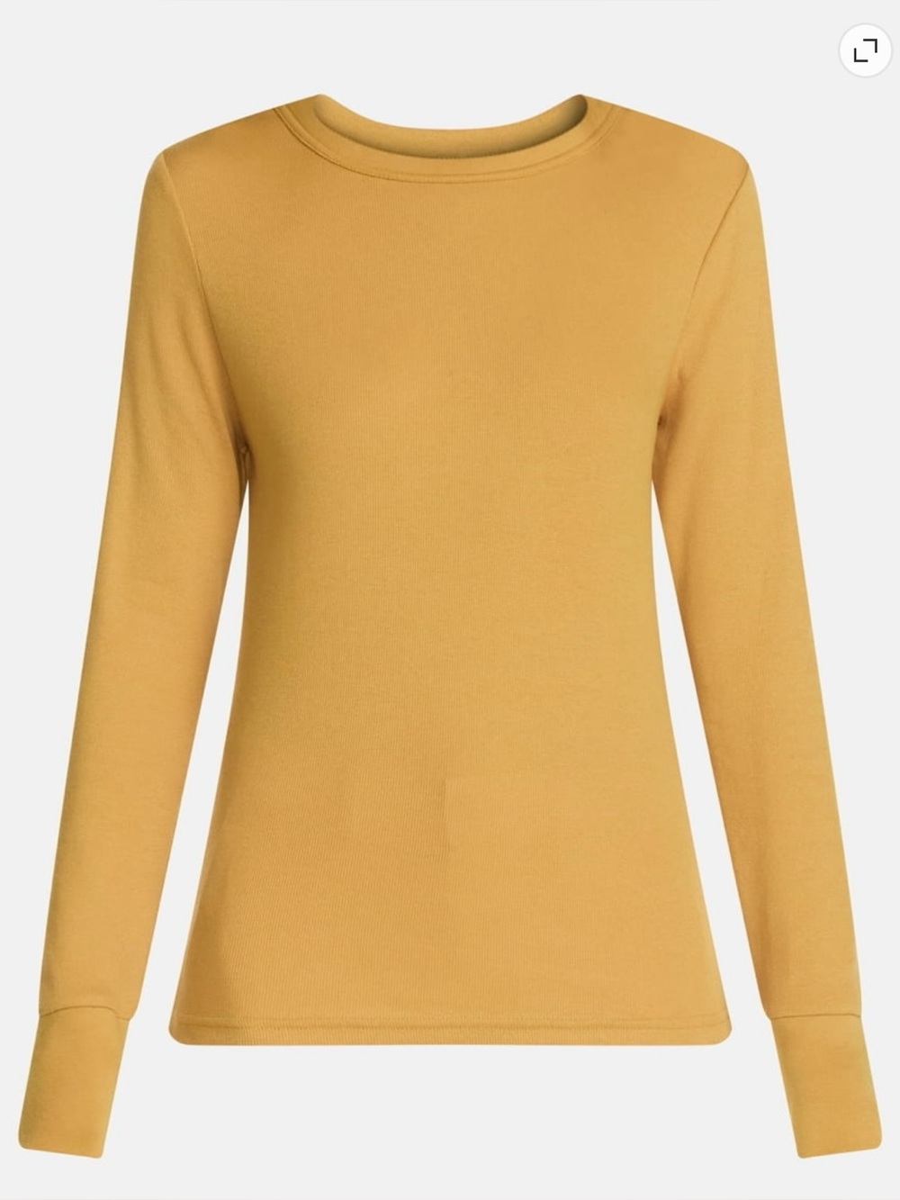 New Women’s Yellow Long Sleeve Rib Tee Shirt Top Size L Large 12-14